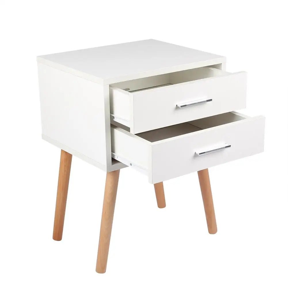 Ljustra Modern Storage Unit Bedside Table with Two Drawers Nightstand