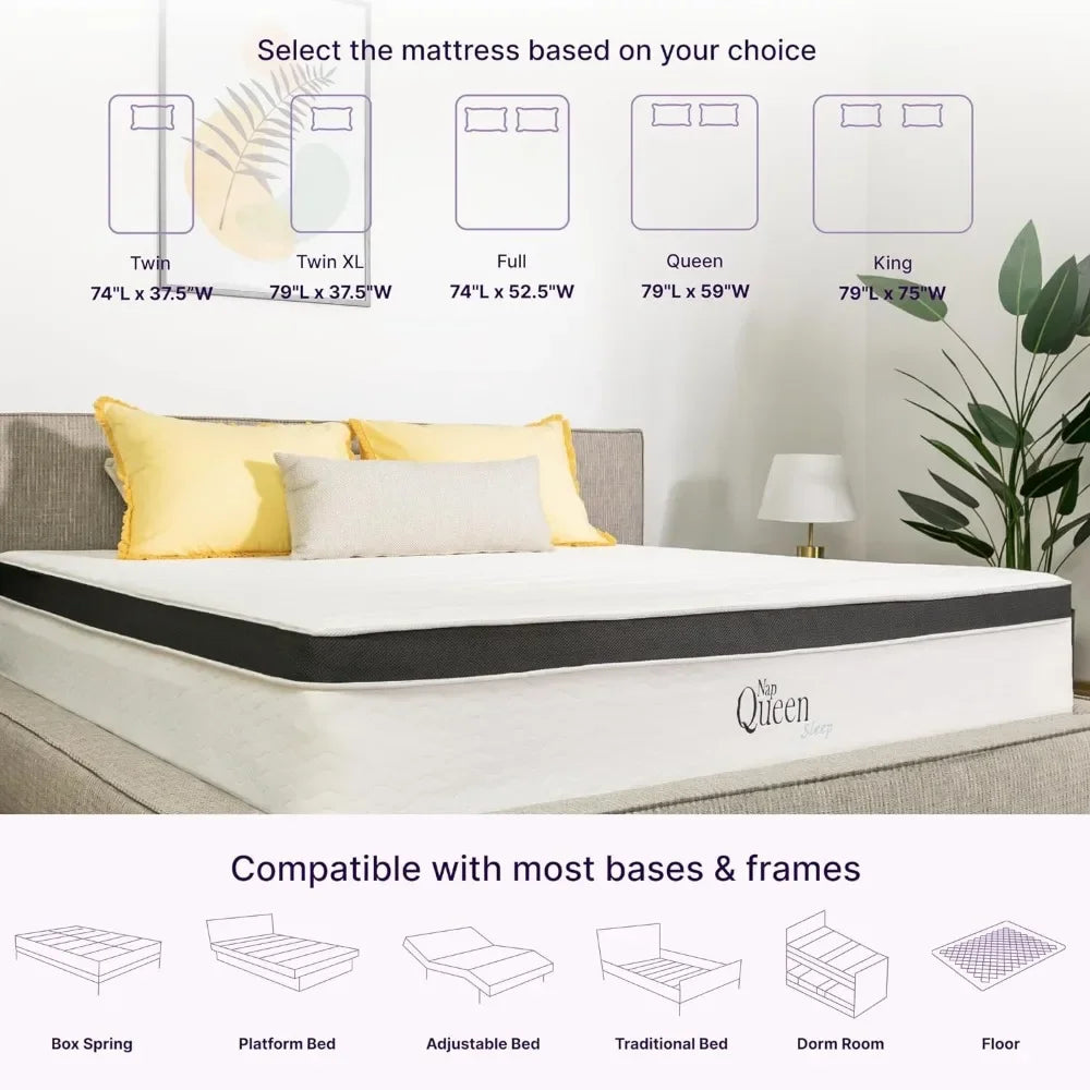 Ljustra Twin Size Maxima Hybrid Mattress Cooling Gel Memory Foam Innerspring
