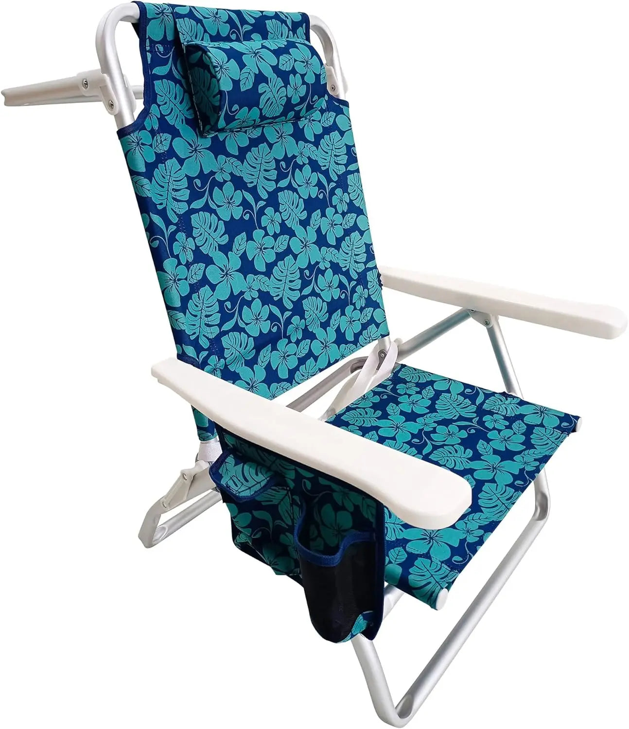 Folding Beach Chair Recliner Backpack Towel Rack Outdoor Furniture