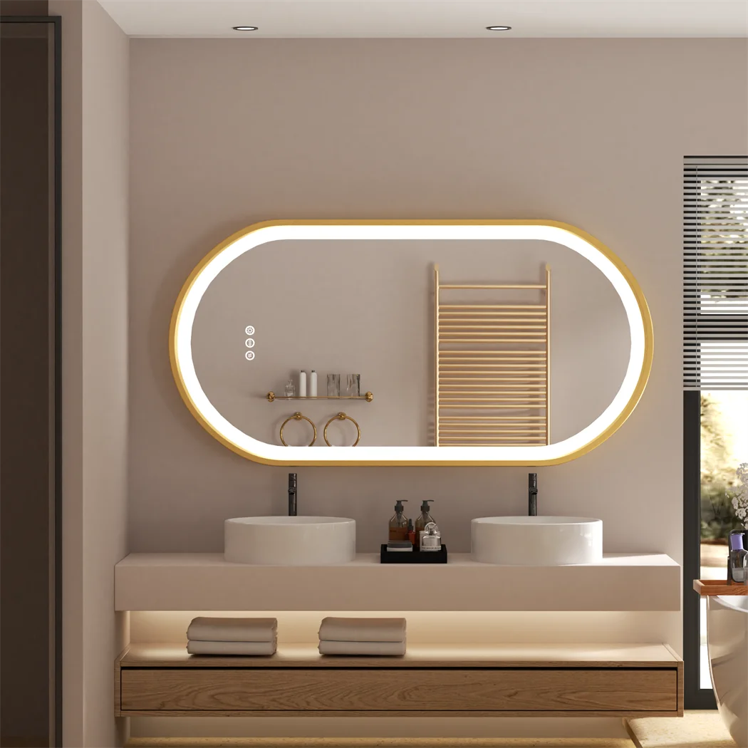 Ljustra Luxury Oval LED Bathroom Mirror with Demister and Memory Function