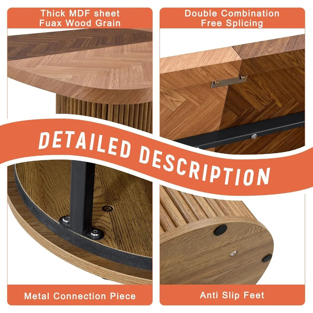 79 Inch Dining Table Set for 8 Wood Rectangular Kitchen Table Chairs