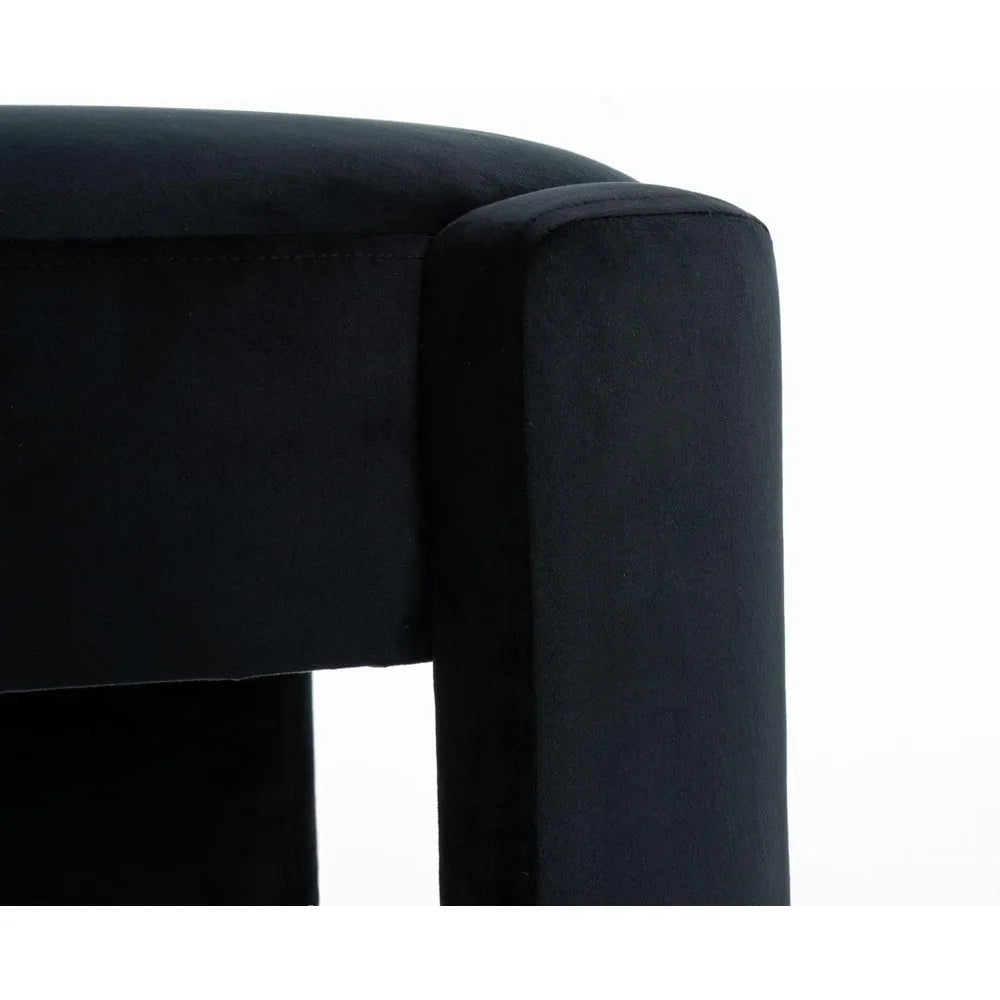 Ljustra Velvet Ottoman Modern Round Vanity Stool Soft Foot Rest Chair