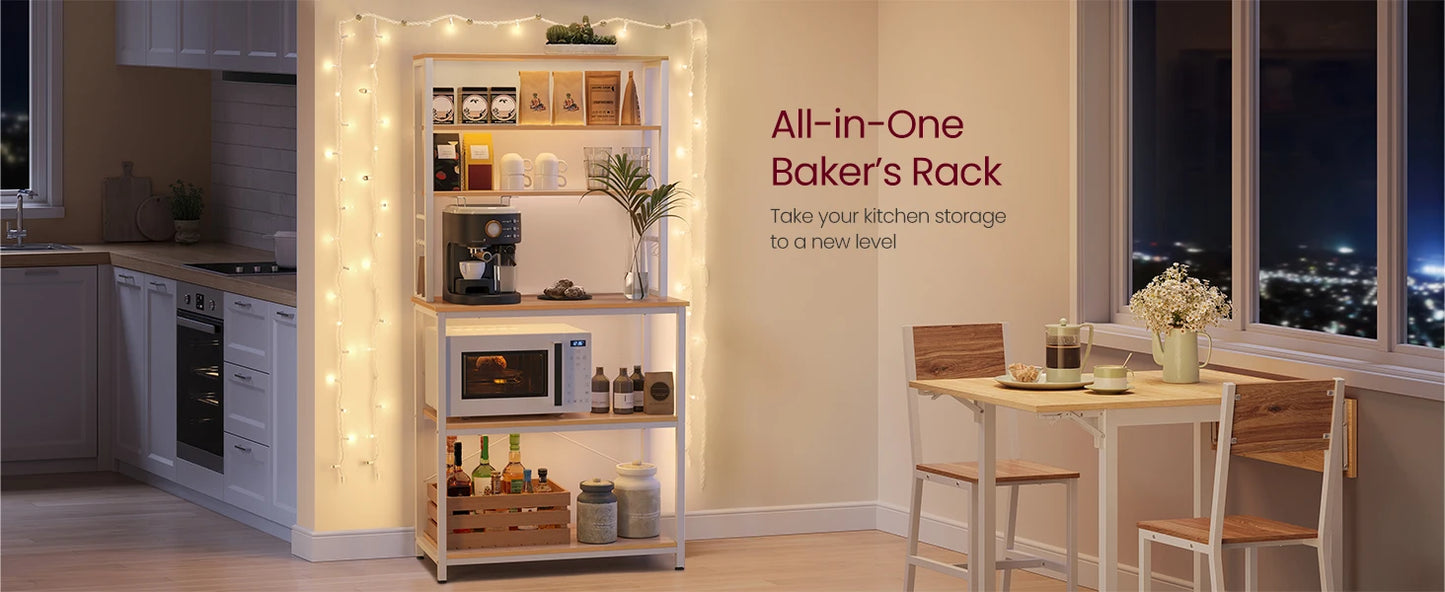 VASAGLE Coffee Bar Baker's Rack 31.5 Inch Kitchen Storage Organizer