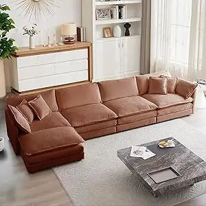 Modular Sectional Sofa 146.5 Inch L Shaped Couch 4-Seater Living Room