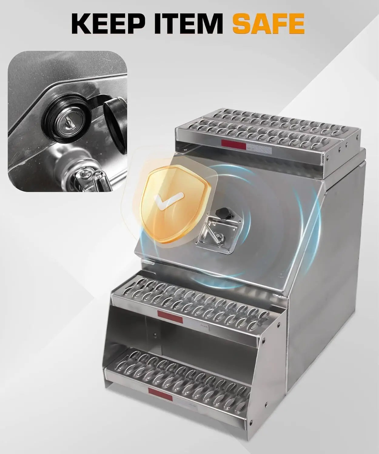 Tool Box for Semi Truck with Saddle Step Open Wide Design 18x28x25