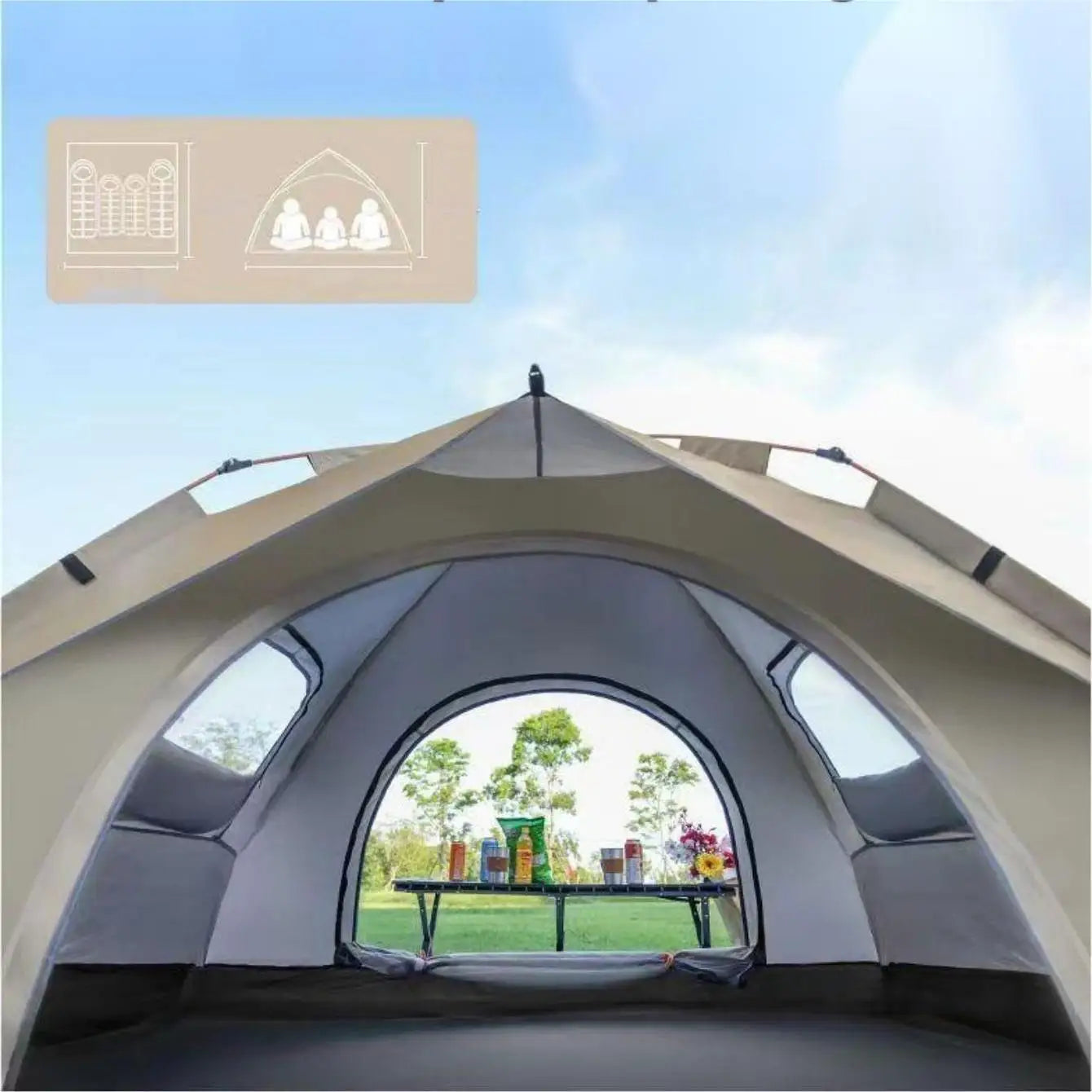 Ljustra Outdoor Sunshade Self-Driving Travel Camping Tent 4-Person