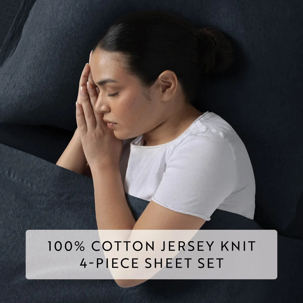 Ultra Soft 100 Cotton Jersey Knit Sheet Set Twin Cozy All Season Comfort