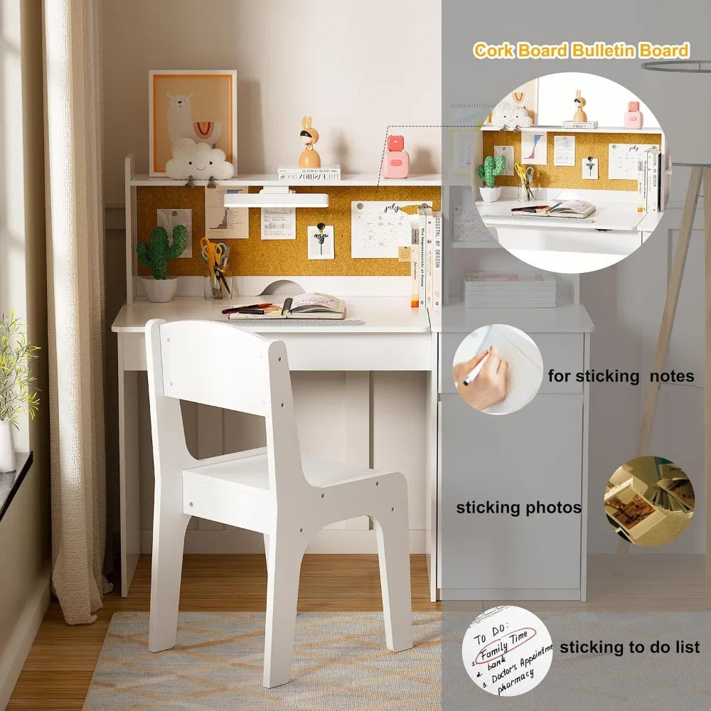 Kids Desk and Chair Set Tiltable Desktop Multi Functional Study Table