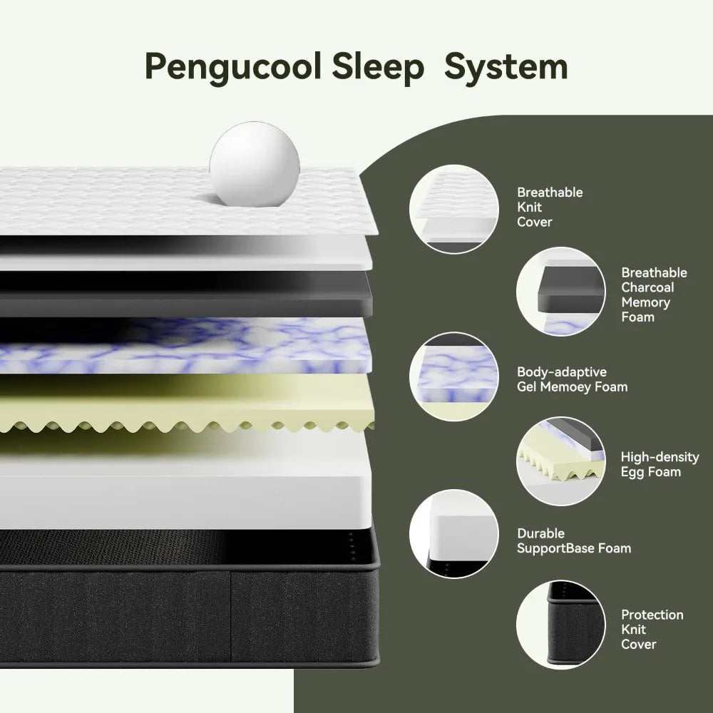 Ljustra 10 Inch King Size Memory Foam Mattress Cooling Medium Firm