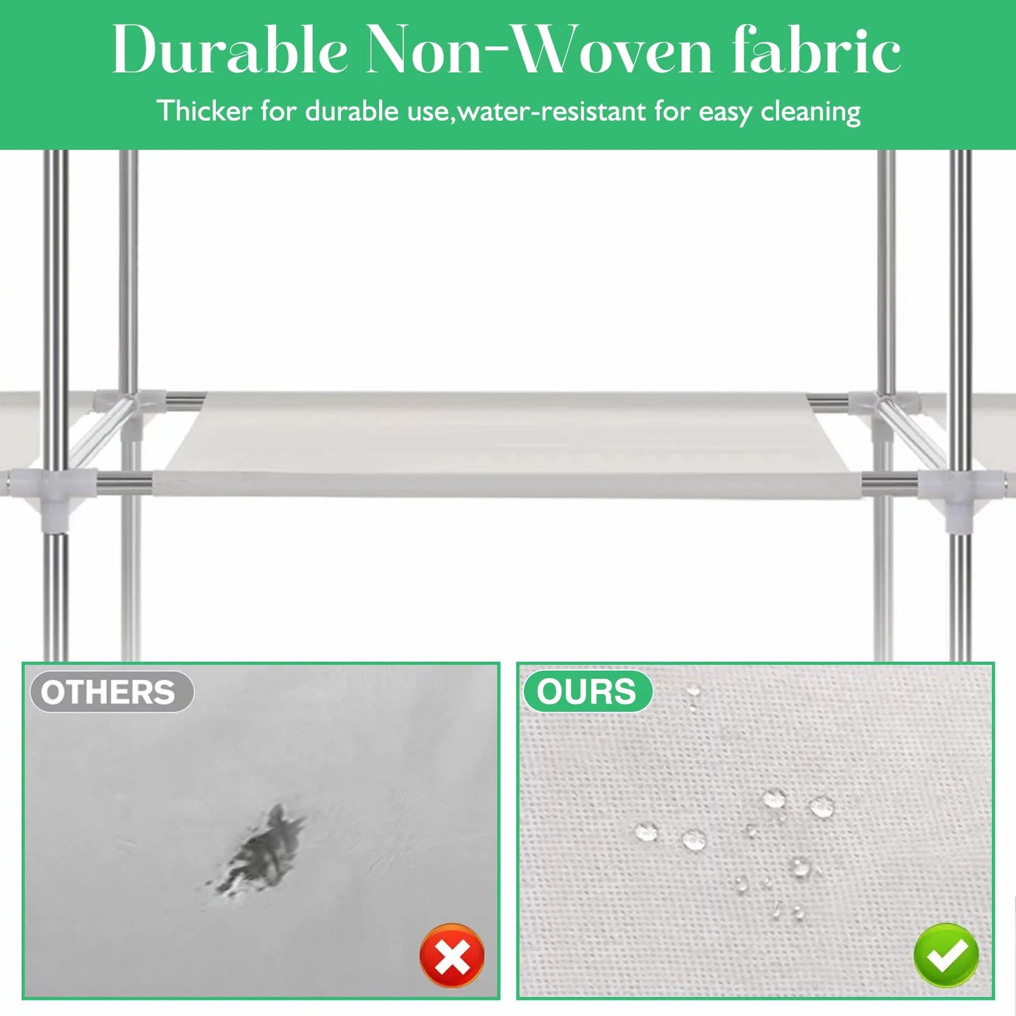 Portable Closet Organizer Rack Clothes Storage Shelf Easy Assembly