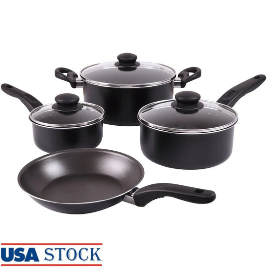 Ljustra 7 Piece Non Stick Aluminum Cookware Set Lightweight Durable Kitchen