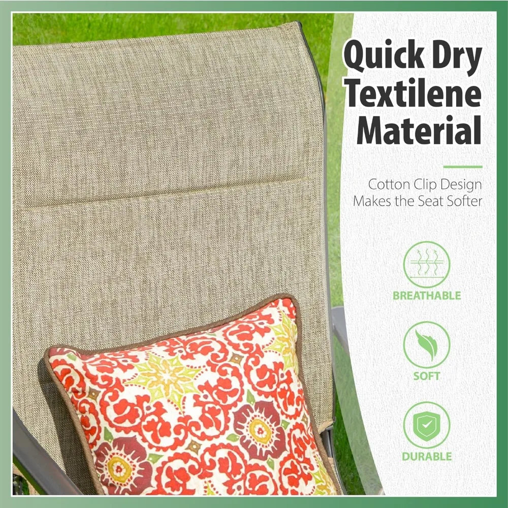 Ljustra High Back Patio Dining Chairs C Spring Motion Outdoor Furniture 2 Pcs