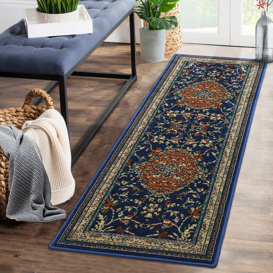 Monaco Collection Runner Rug Boho Chic Medallion Design Easy Care