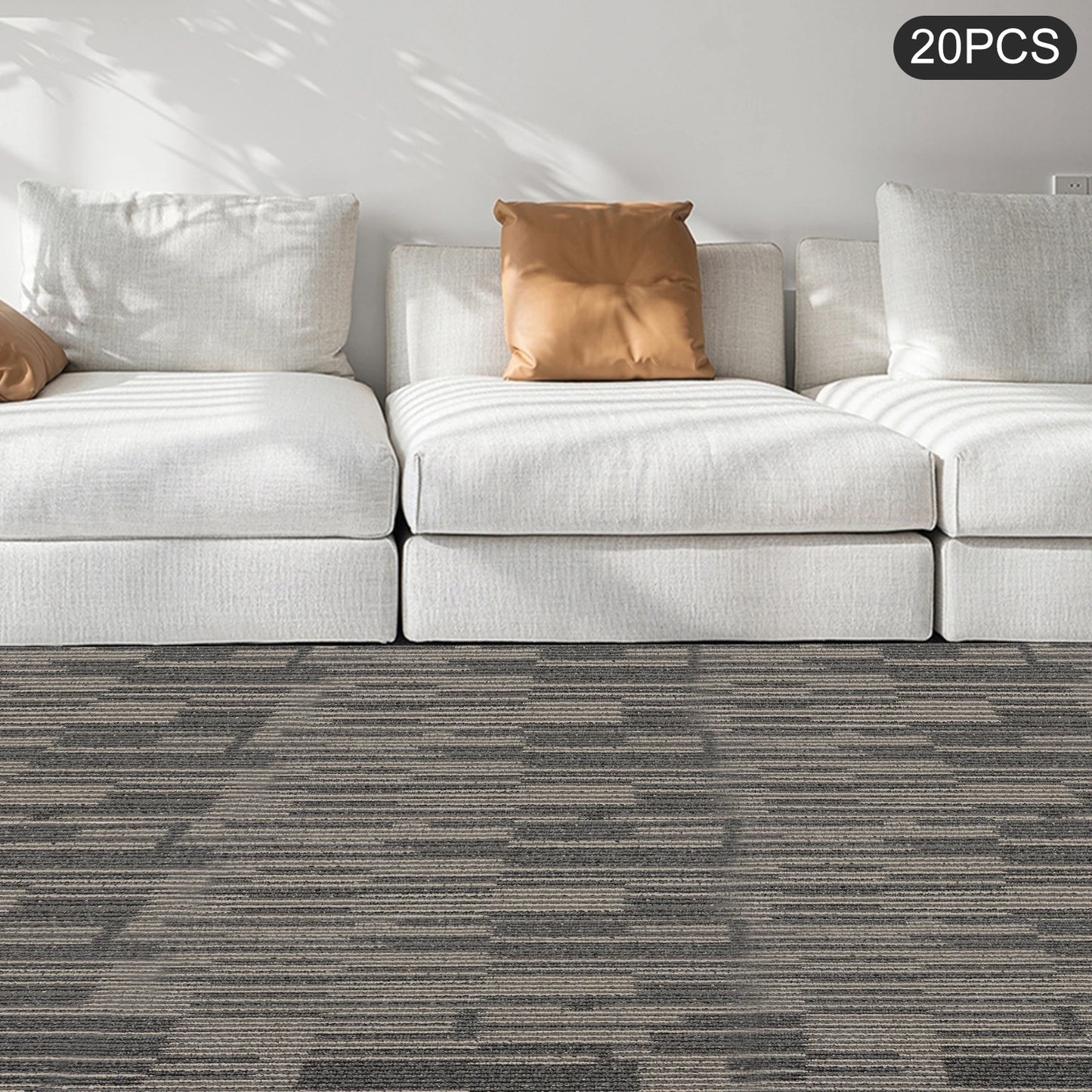 20Pcs Soft Padded Square Carpets 20x20" Washable Floor Mat Set