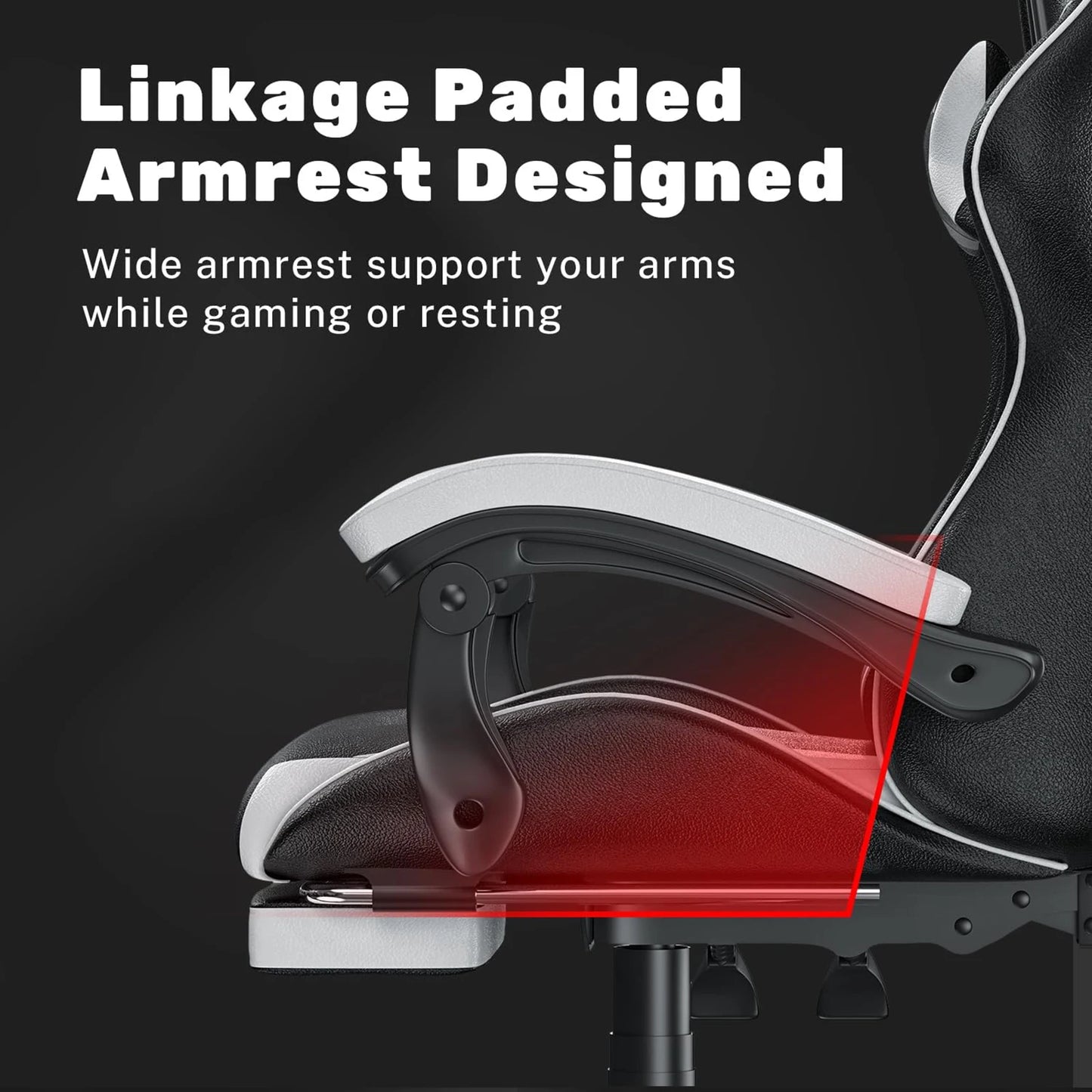 Gaming Chair with Footrest Ergonomic Adjustable Lumbar Support Chair
