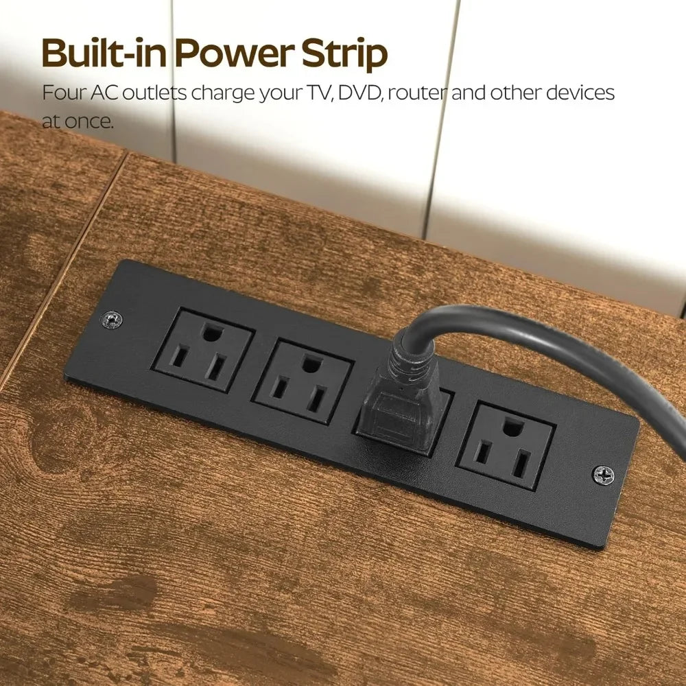 TV Stand with Power Outlet for 75 Inch TVs Entertainment Center