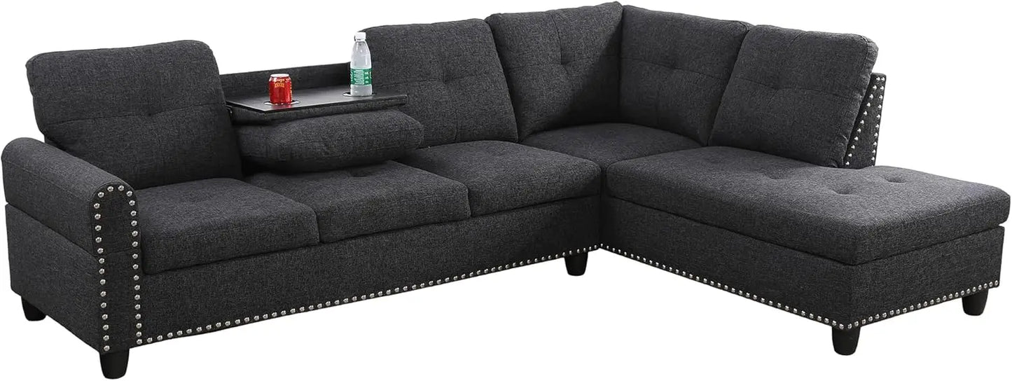 Ljustra Modular Sectional Sofa Set with Storage Ottoman and Pillows