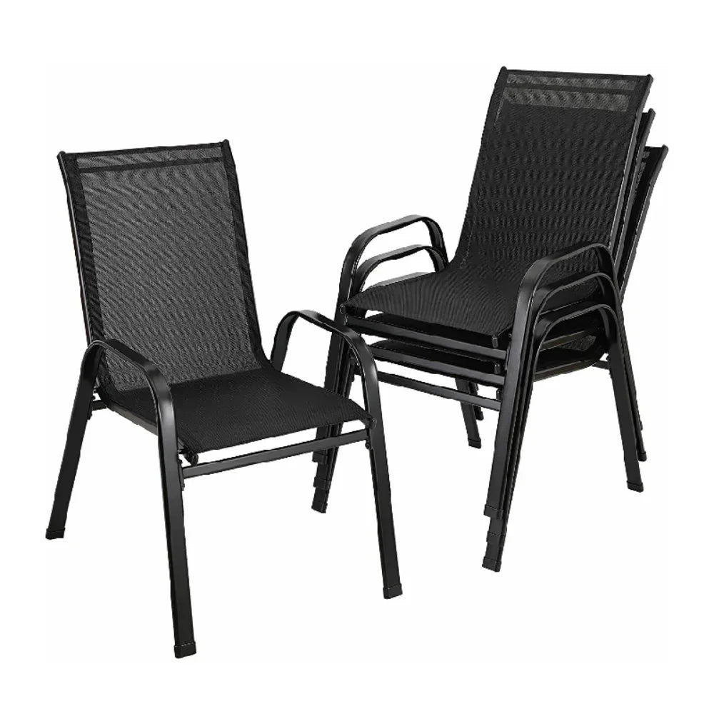 4PCS Outdoor Garden Chairs Folding High Back Patio Camping Seating