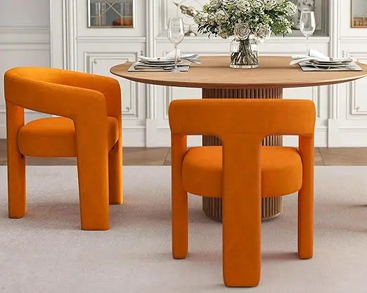 Swivel Barrel Dining Chairs Set of 2 Mid Century Modern Accent Armchairs