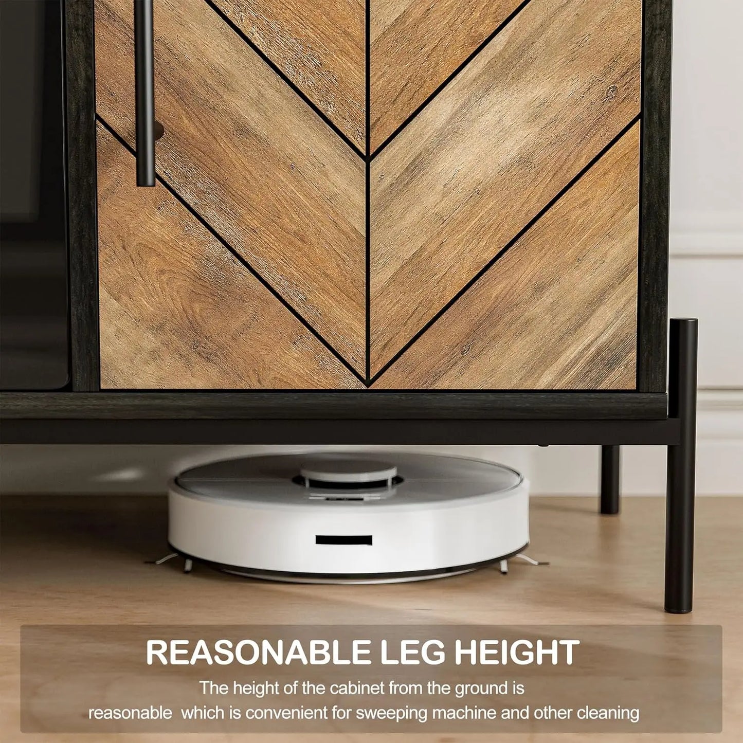 68 Inch TV Stand with Electric Fireplace and Storage Cabinet