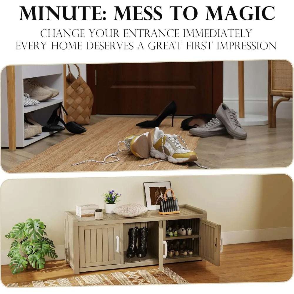 Waterproof Resin Shoe Bench Industrial Storage Adjustable Shelves