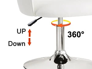 Vanity Chair PU Leather Swivel Accent Chair Adjustable Height Makeup Chair