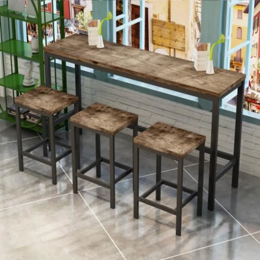 Ljustra Bar Table and Chairs Set 60.24” High Top Kitchen Dining Desk