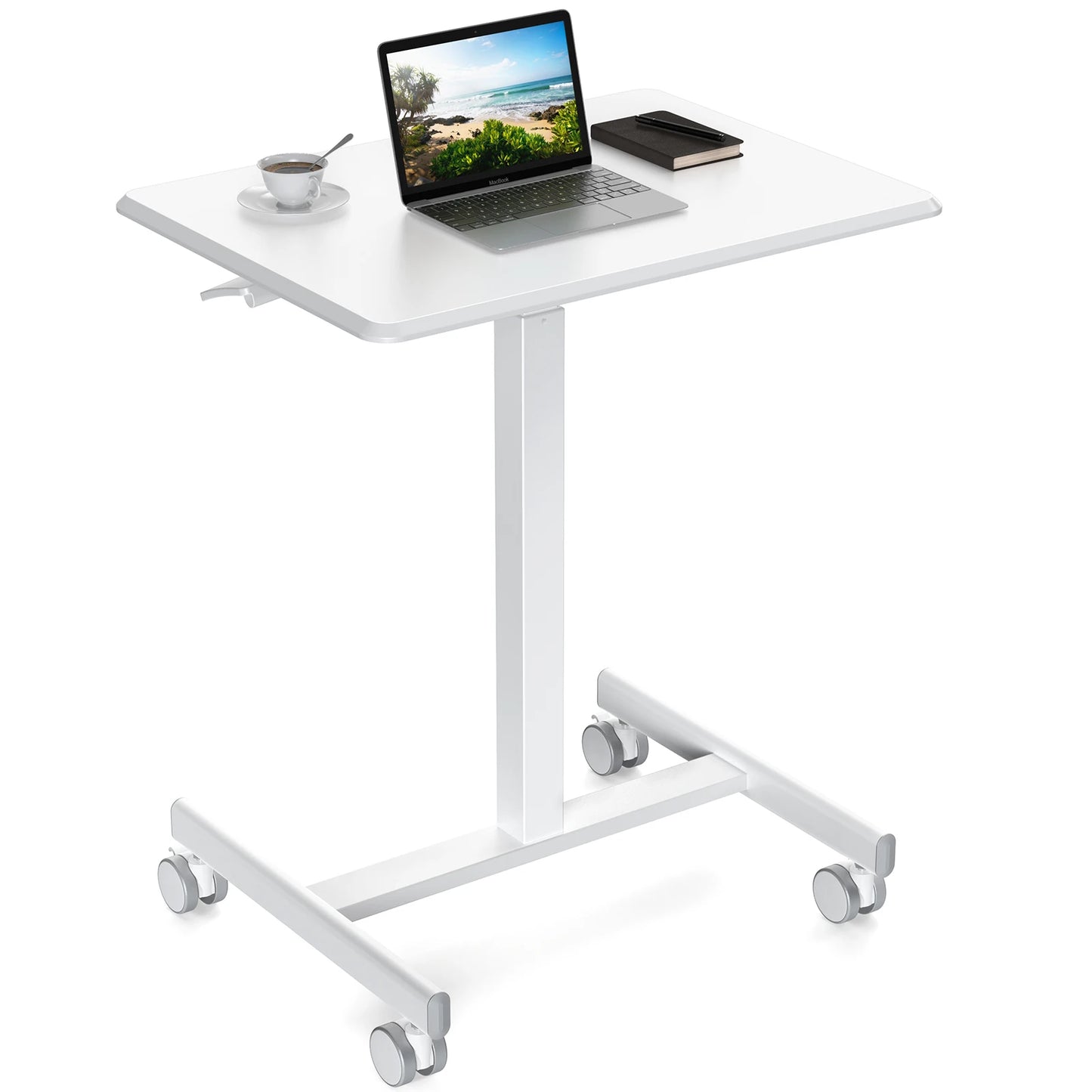 Height Adjustable Portable Computer Desk Mobile Workstation with Wheels