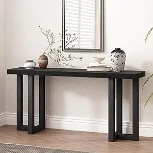 60 Inch Elegant Console Table Acacia Veneer Entryway Side Table
