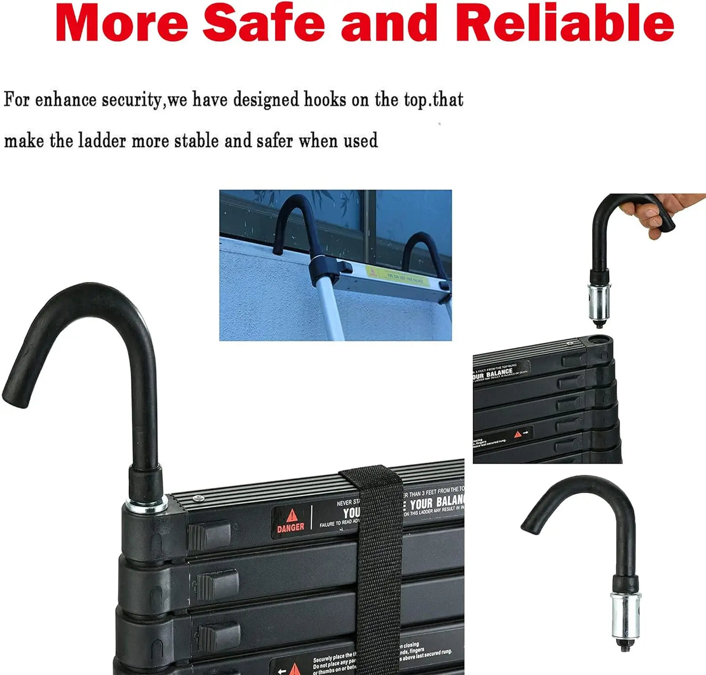 6.2M Heavy Duty Telescopic Ladder Indoor Outdoor Multi-Purpose Use