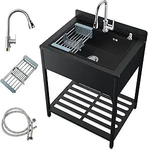 40 Inch Stainless Steel Utility Sink Commercial Kitchen Sink with Faucet
