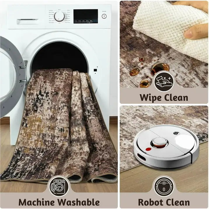 Modern Abstract Fluffy Area Rug for Living Room Bedroom Home Decor