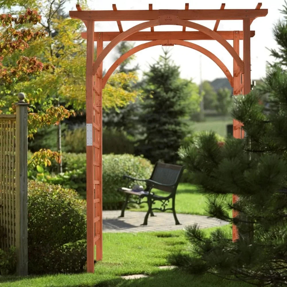 Wood Arbor Arch Garden Trellis Pergola for Climbing Plants Weddings