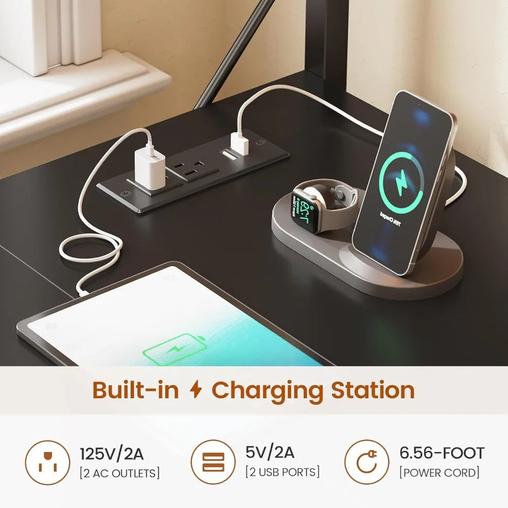 L Shaped Gaming Desk with Storage Drawers and Shelves for Home Office