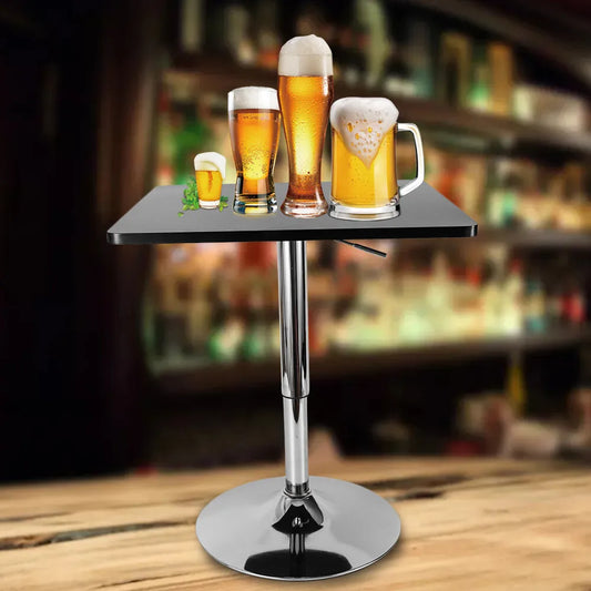 Height Adjustable 360 Degree Swivel Bar Dining Table Square Pub Table