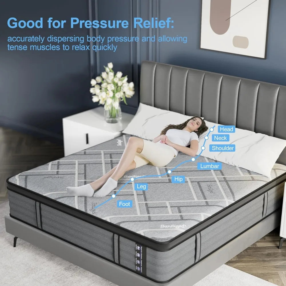 Ljustra 15 Inch Heavy-Duty Hybrid Mattress Cooling Gel Foam Pocket Spring