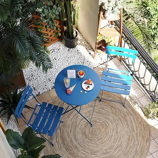 3-Piece Folding Bistro Set Outdoor Indoor Garden Patio Chairs Table