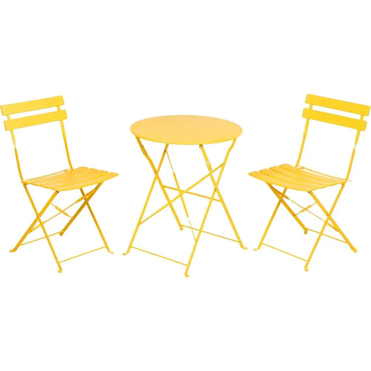 Ljustra 3-Piece Bistro Set Folding Outdoor Furniture Portable Steel Frame