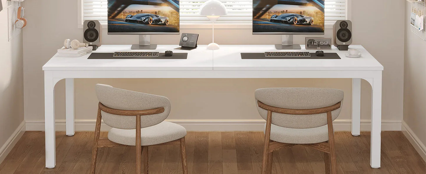 Modern L-Shaped Executive Desk with Drawers and File Cabinet Office