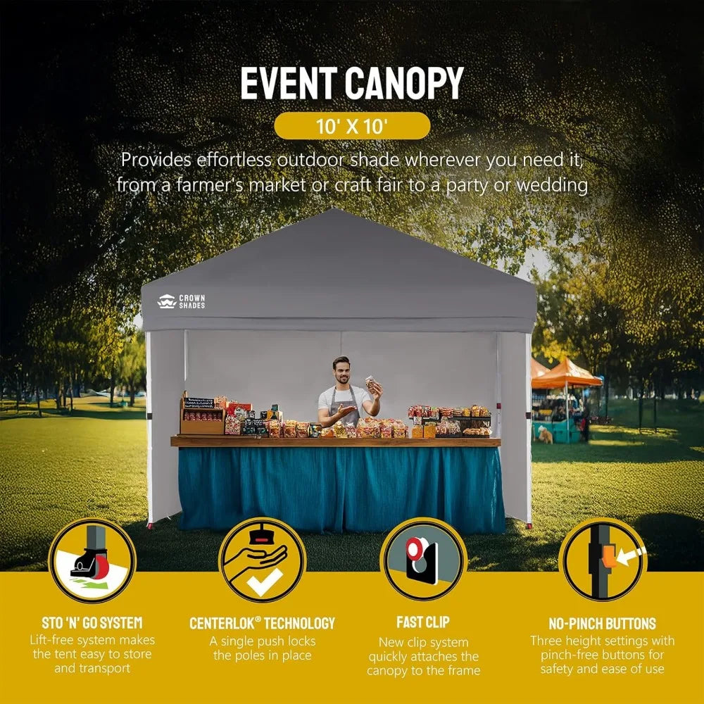 10x10 Instant Canopy Pop Up Tent with 4 Sidewalls for Outdoor Events