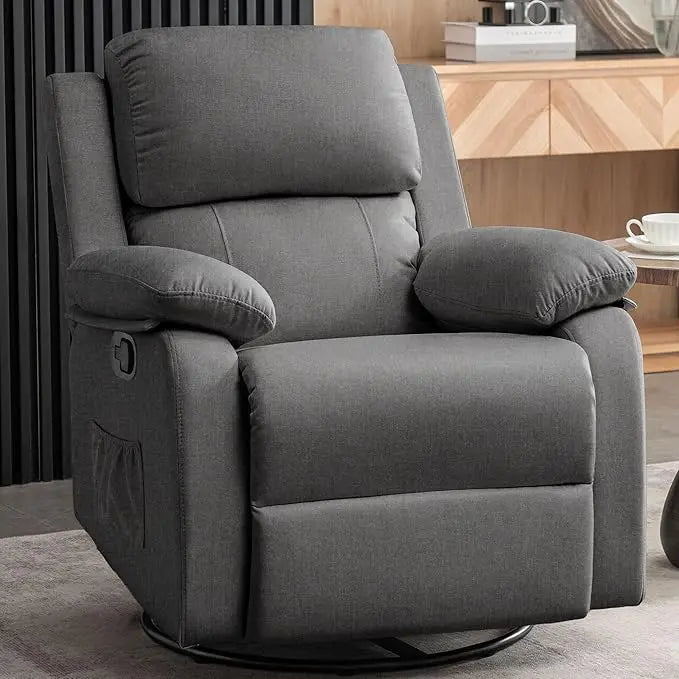 360 Swivel Rocker Recliner Chair for Small Spaces Upholstered Glider