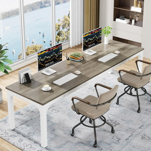 Extra Long Computer Desk 2 Person Home Office Workstation 78.7 Inches