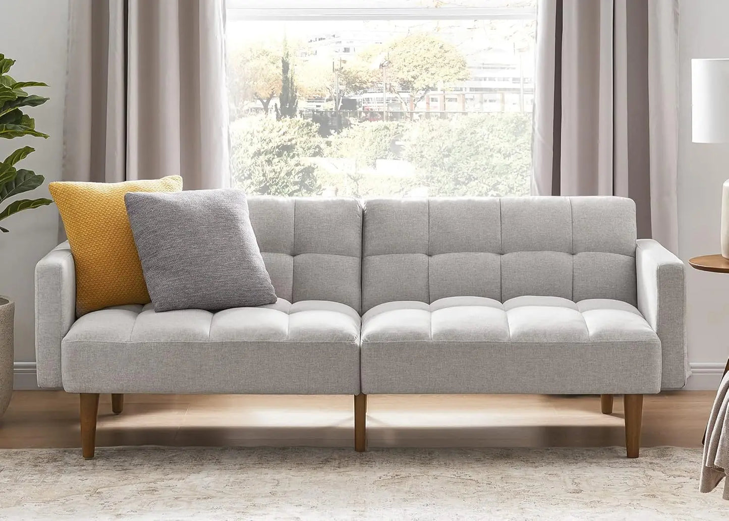 Ljustra 76.8" Modern Couch Sleeper Futon Loveseat Living Room