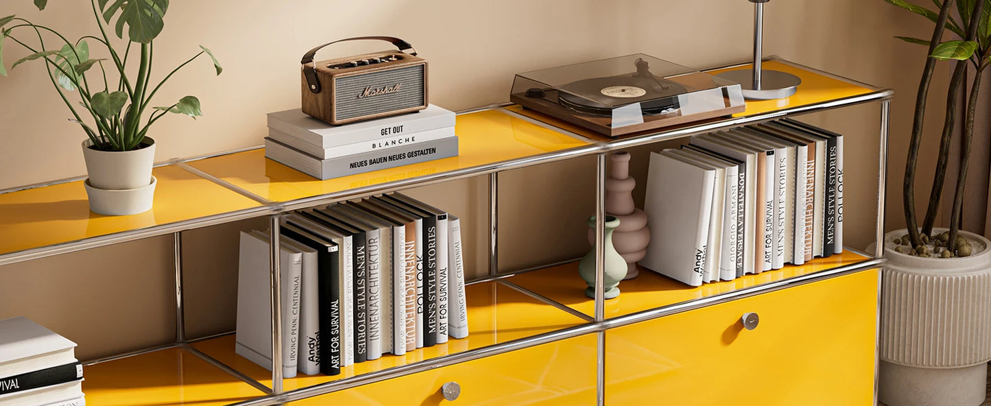 Modern Modular TV Stand Storage Cabinet Stainless Steel Furniture