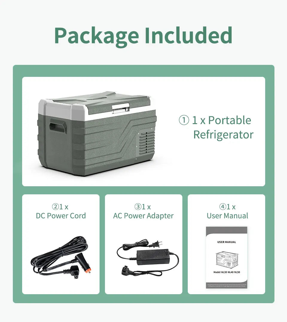 Ljustra Portable Car Refrigerator 25L 35L 45L 12V Compressor Freezer