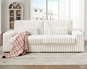 Ljustra 88 Inch Modern Oversized Sofa with Lumbar Pillows 3 Seater Couch