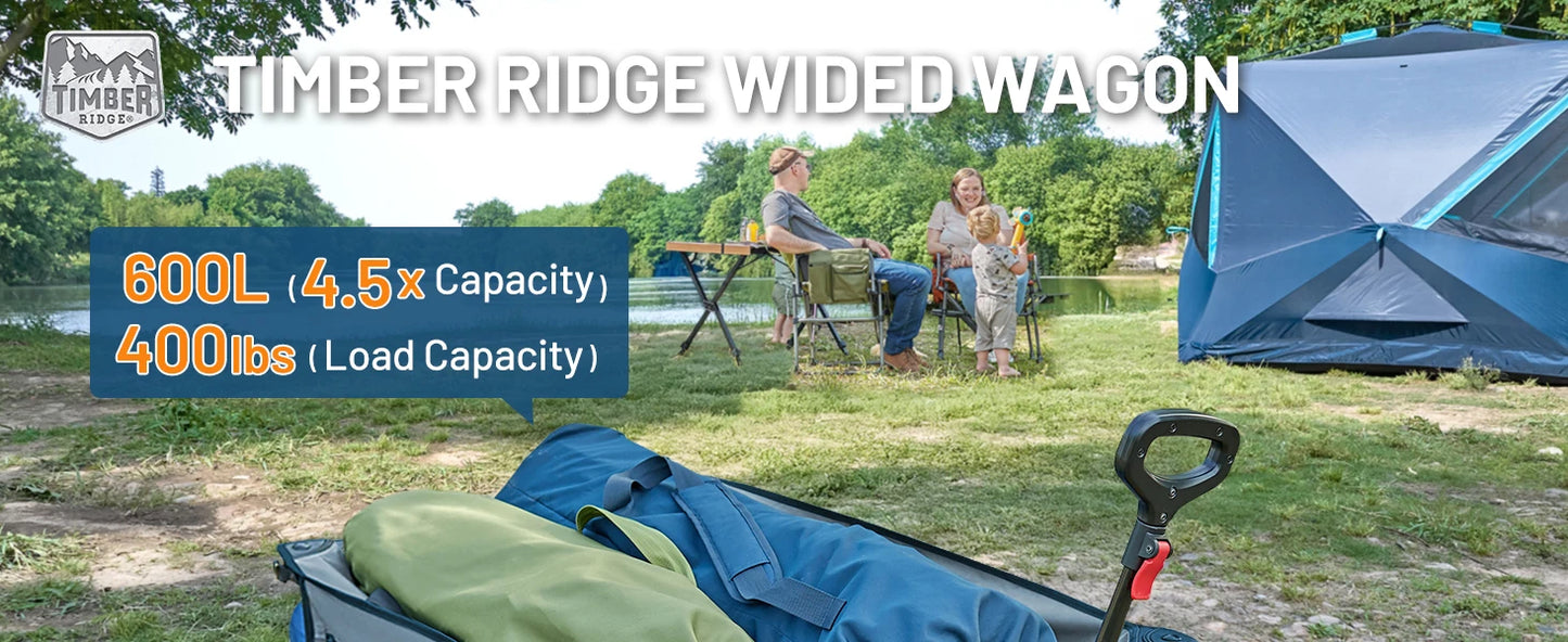 Ljustra 600L Beast Wagon Extra Wide All Terrain Folding Cart 400lbs