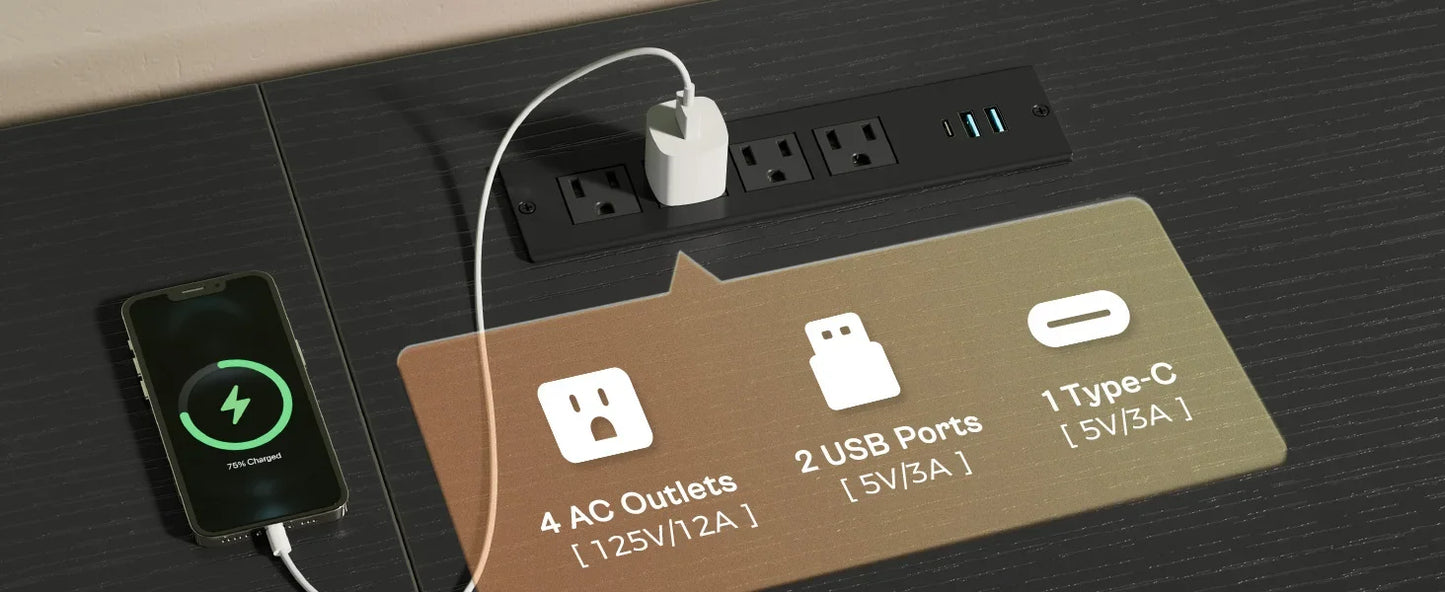 63 Inch TV Stand Dresser with LED Lights Power Outlets 11 Drawers Storage