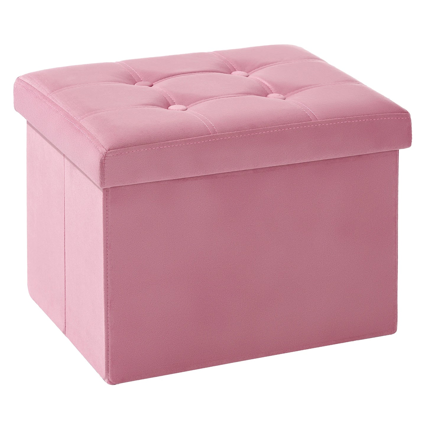 Ljustra 16 Inch Foldable Storage Ottoman Velvet Footrest Stool for Home