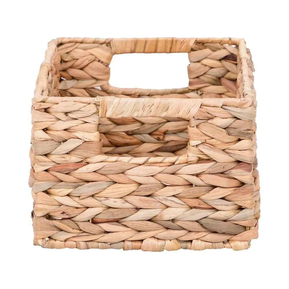 Natural Woven Water Hyacinth Storage Baskets Set of 3 Organizers